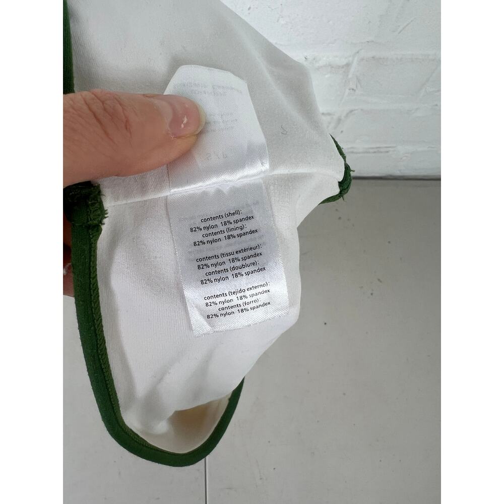 WeWoreWhat Contrast One Shoulder Bikini Top Asymmetrical White Green SIze S/P - Picture 9 of 10